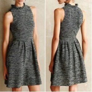 Anthropologie Ganni Pinnacle Textured Tweed Sleeveless Blue/Gray Dress Size S